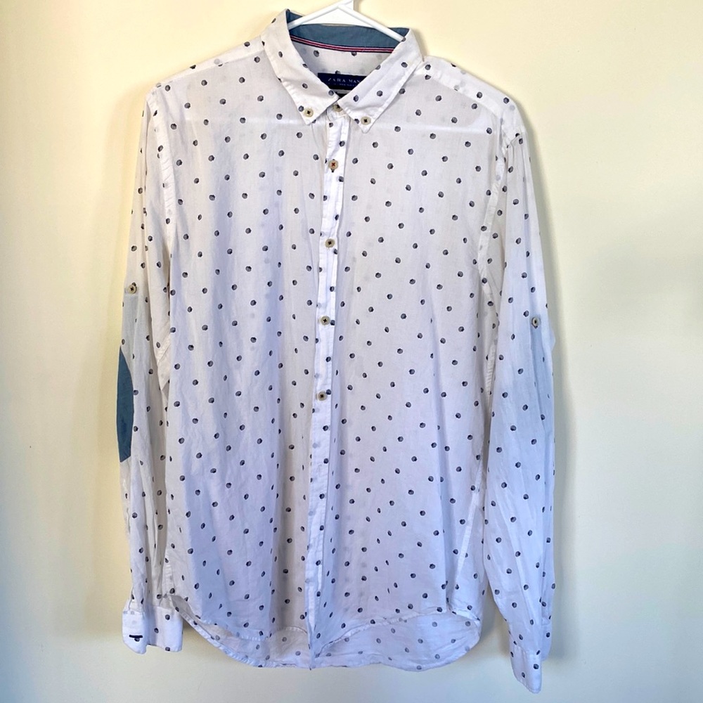 ZARA MAN seashell slim fit button down shirt